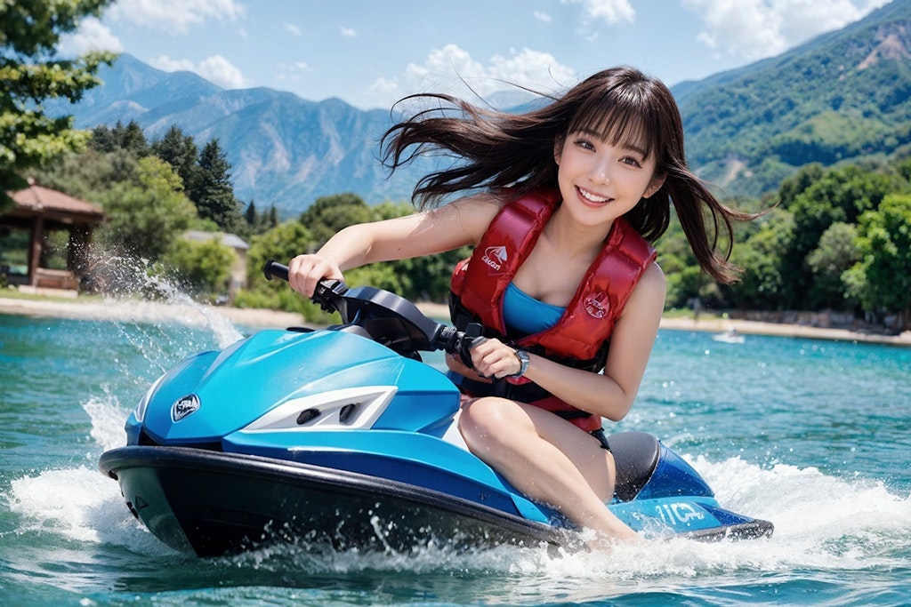 Girl on a Water Bike