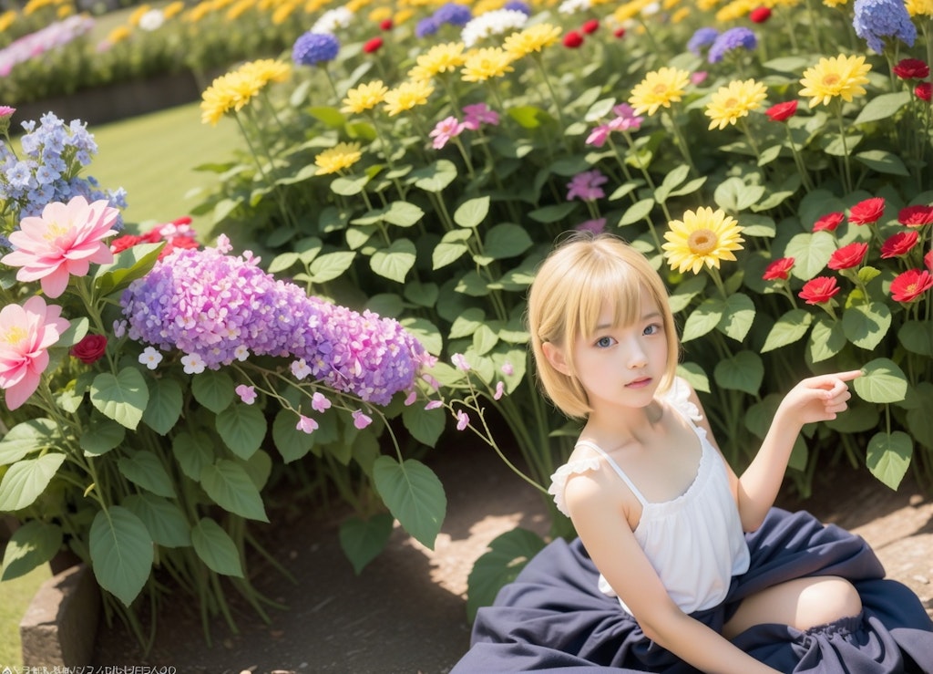 少女と花たち