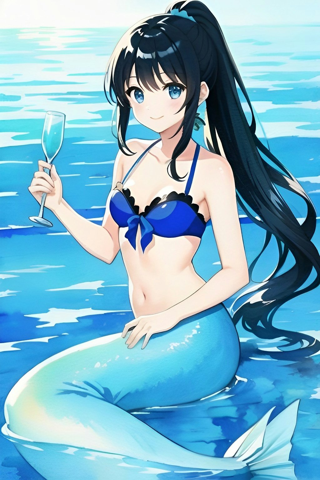 海の上で乾杯