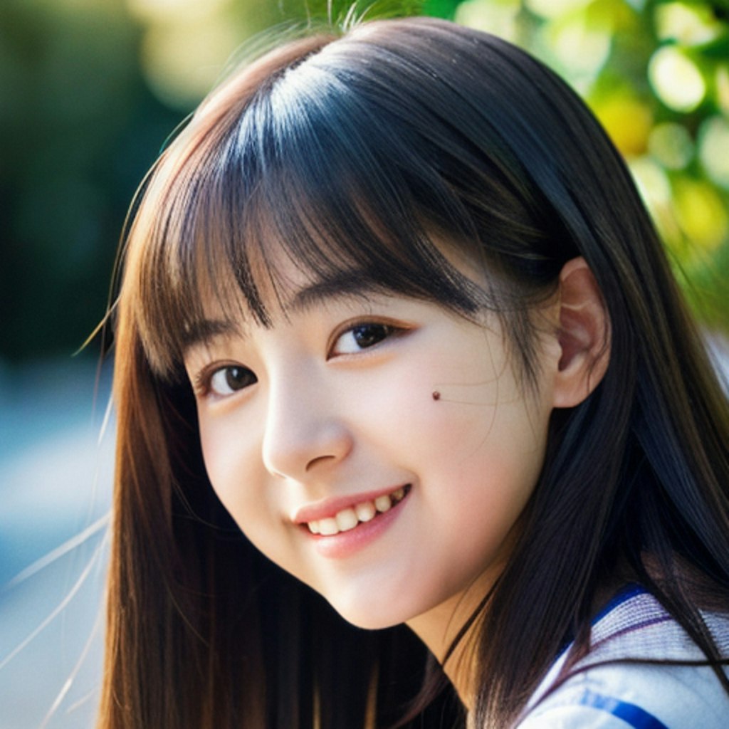 笑顔の可愛い14歳の女子中学生
