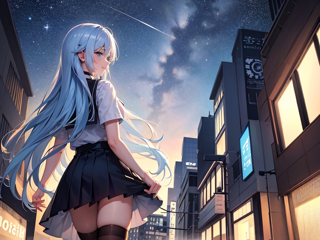 夜空と少女