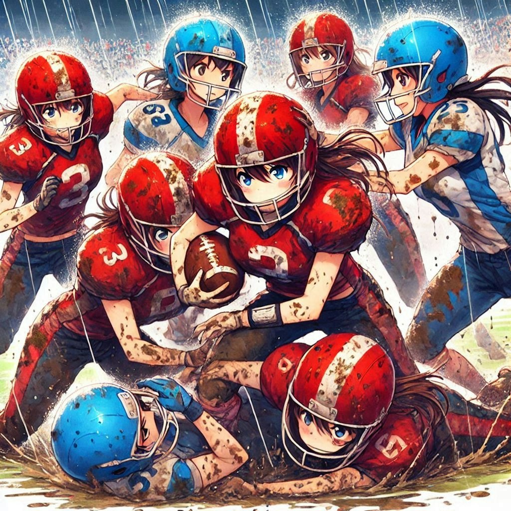 🏈泥まみれの女子アメフト 118