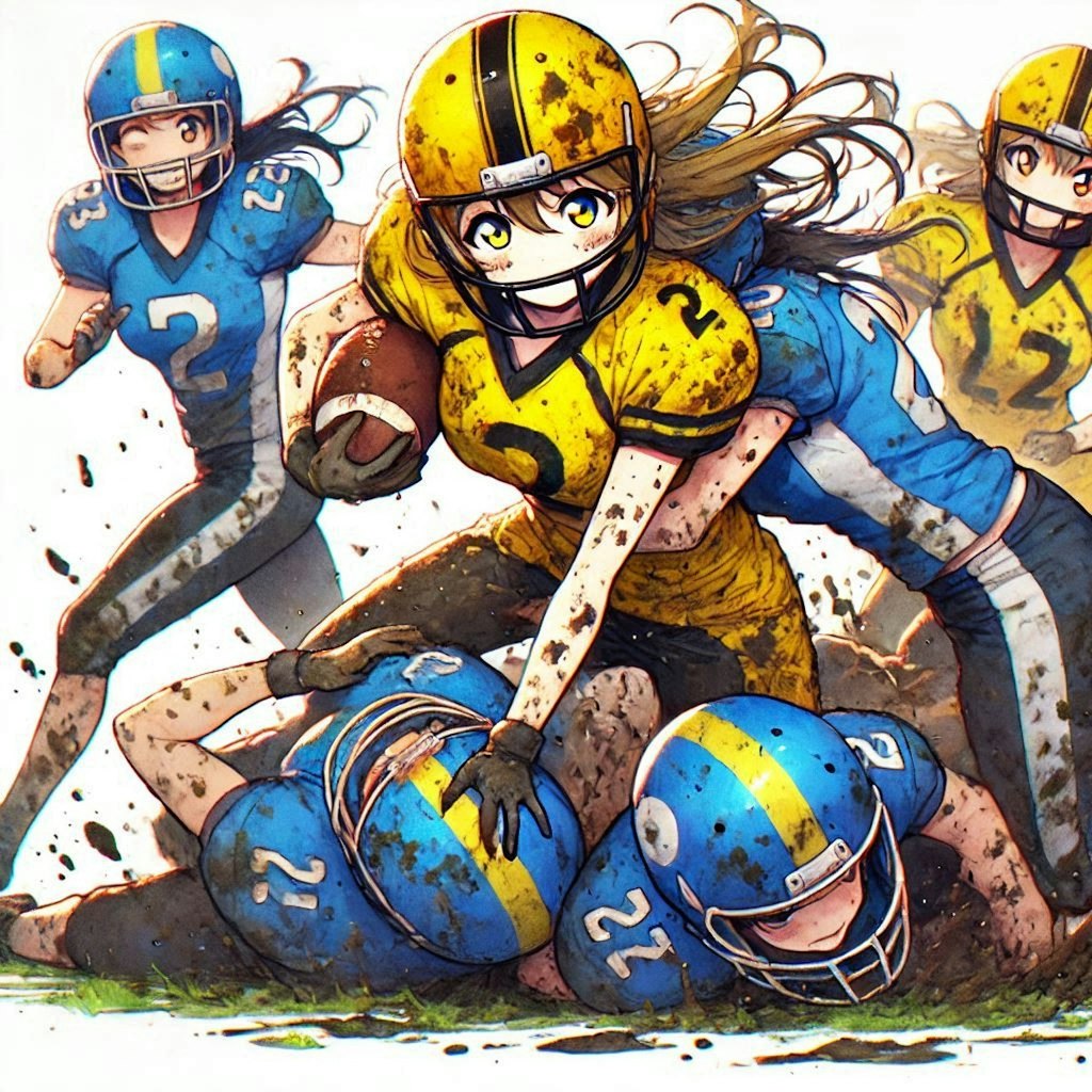 🏈泥まみれの女子アメフト 118