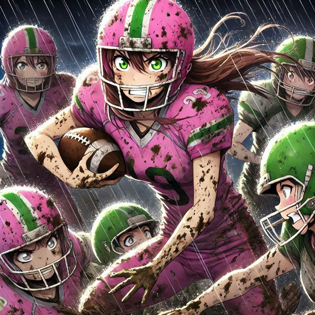 🏈泥まみれの女子アメフト 118