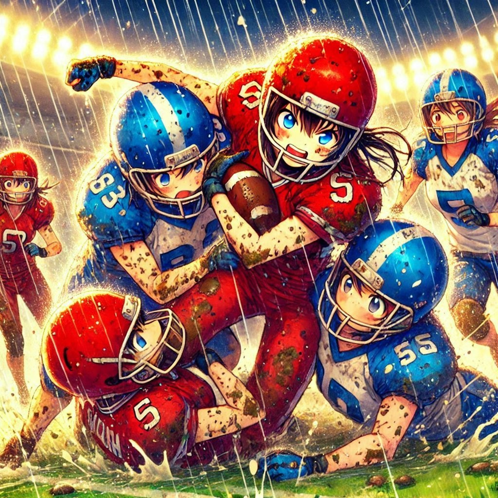 🏈泥まみれの女子アメフト 118