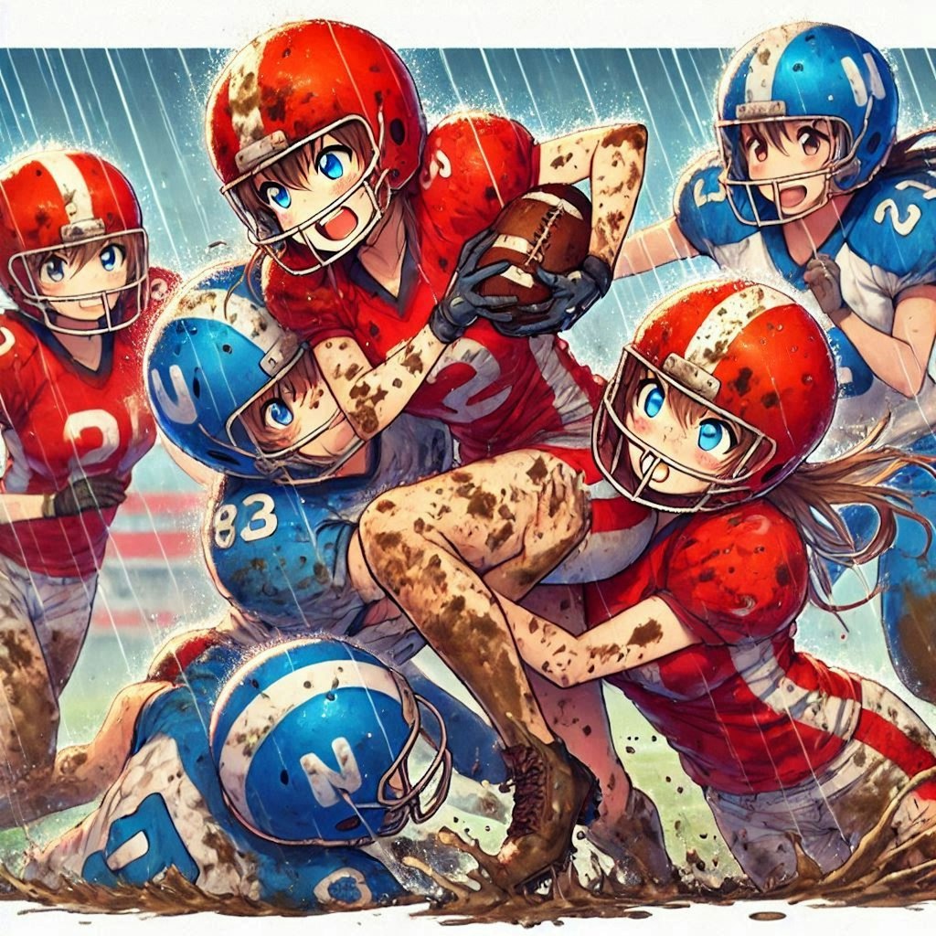 🏈泥まみれの女子アメフト 118