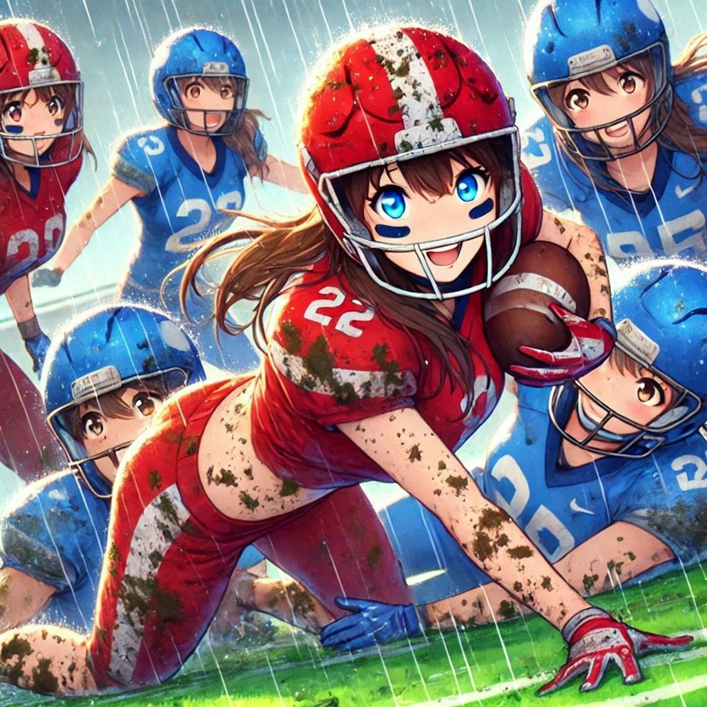 🏈泥まみれの女子アメフト 118