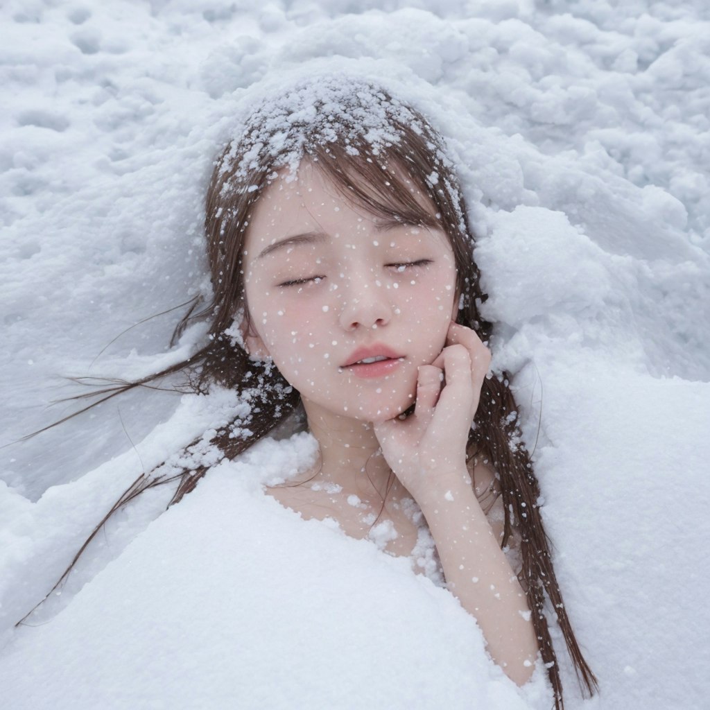 雪に埋もれるいいGirl