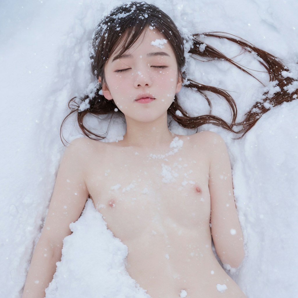 雪に埋もれるいいGirl