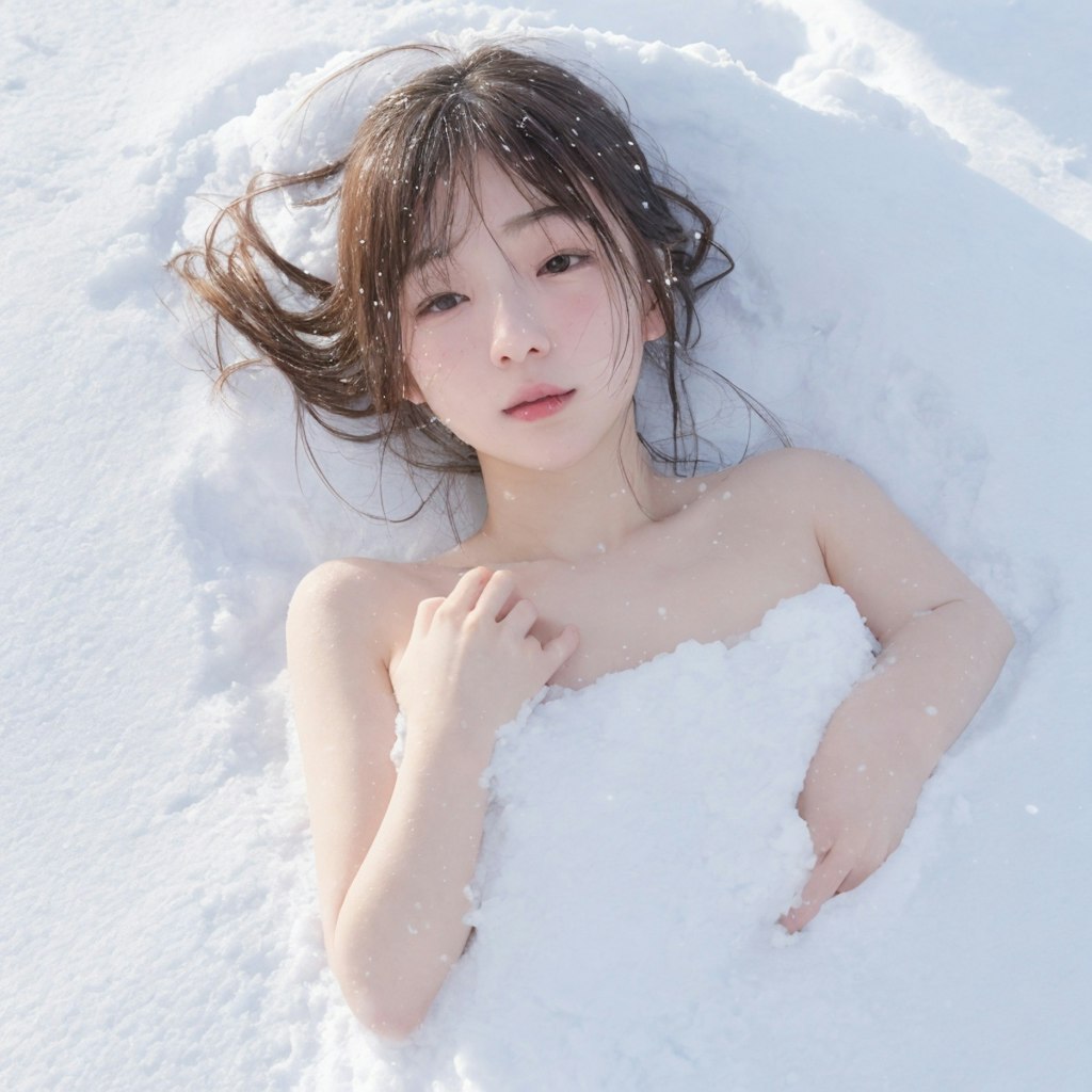 雪に埋もれるいいGirl