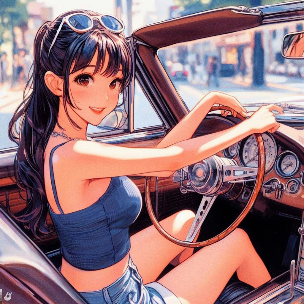 夏のオープンカー