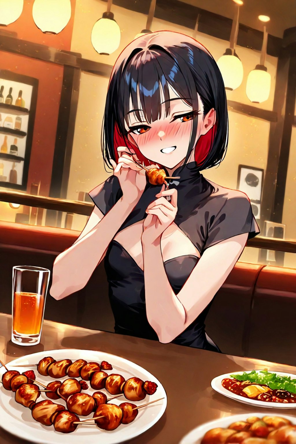 ここの焼き鳥おいしぃんですよぉ～!!