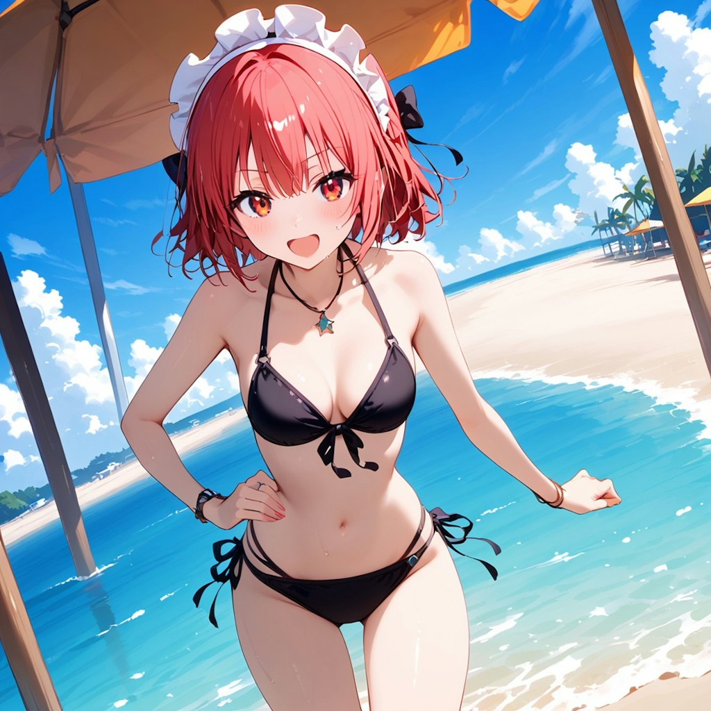 活発水着メイド！