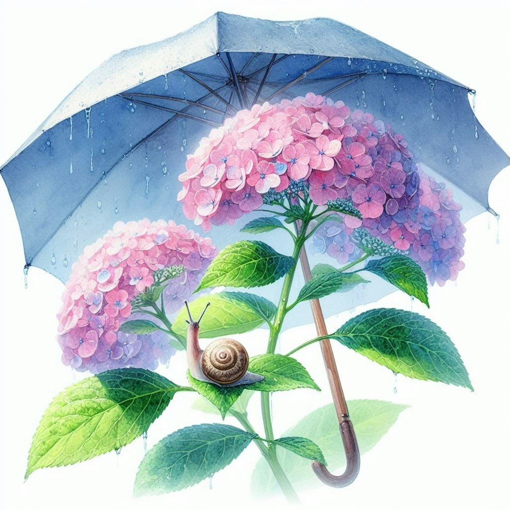 紫陽花の雨