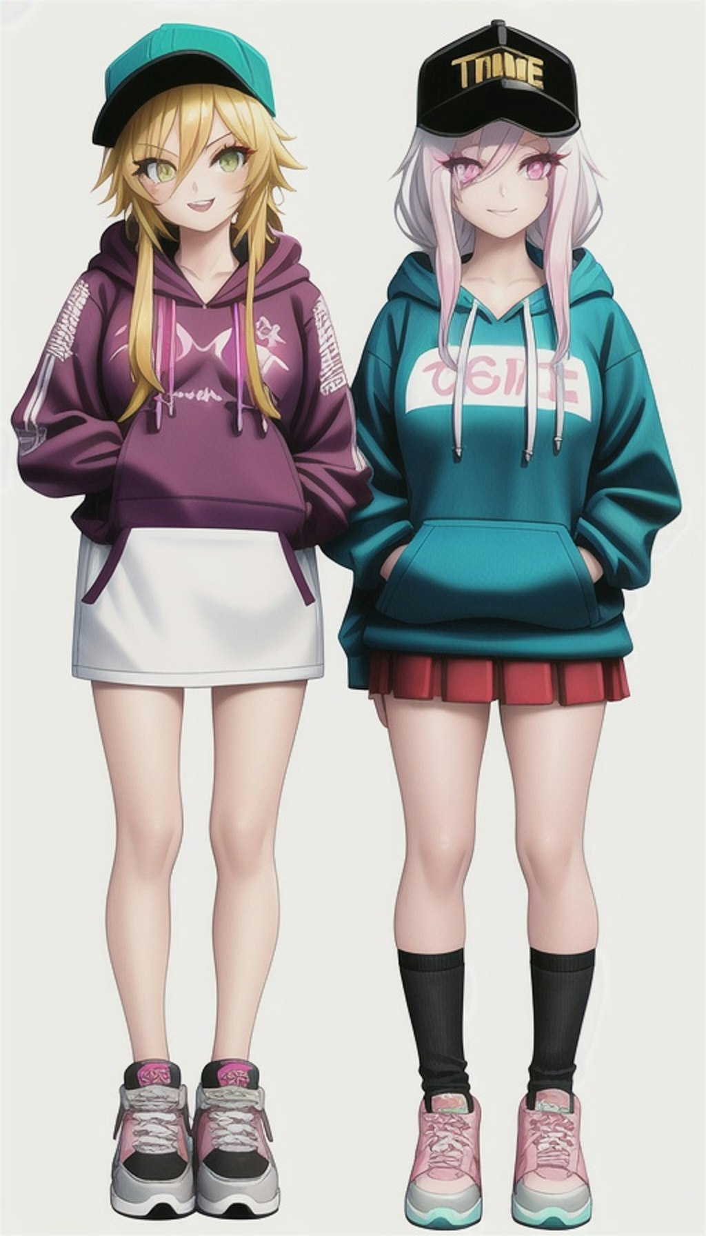 パーカーとスポーツキャップの女の子パック　2