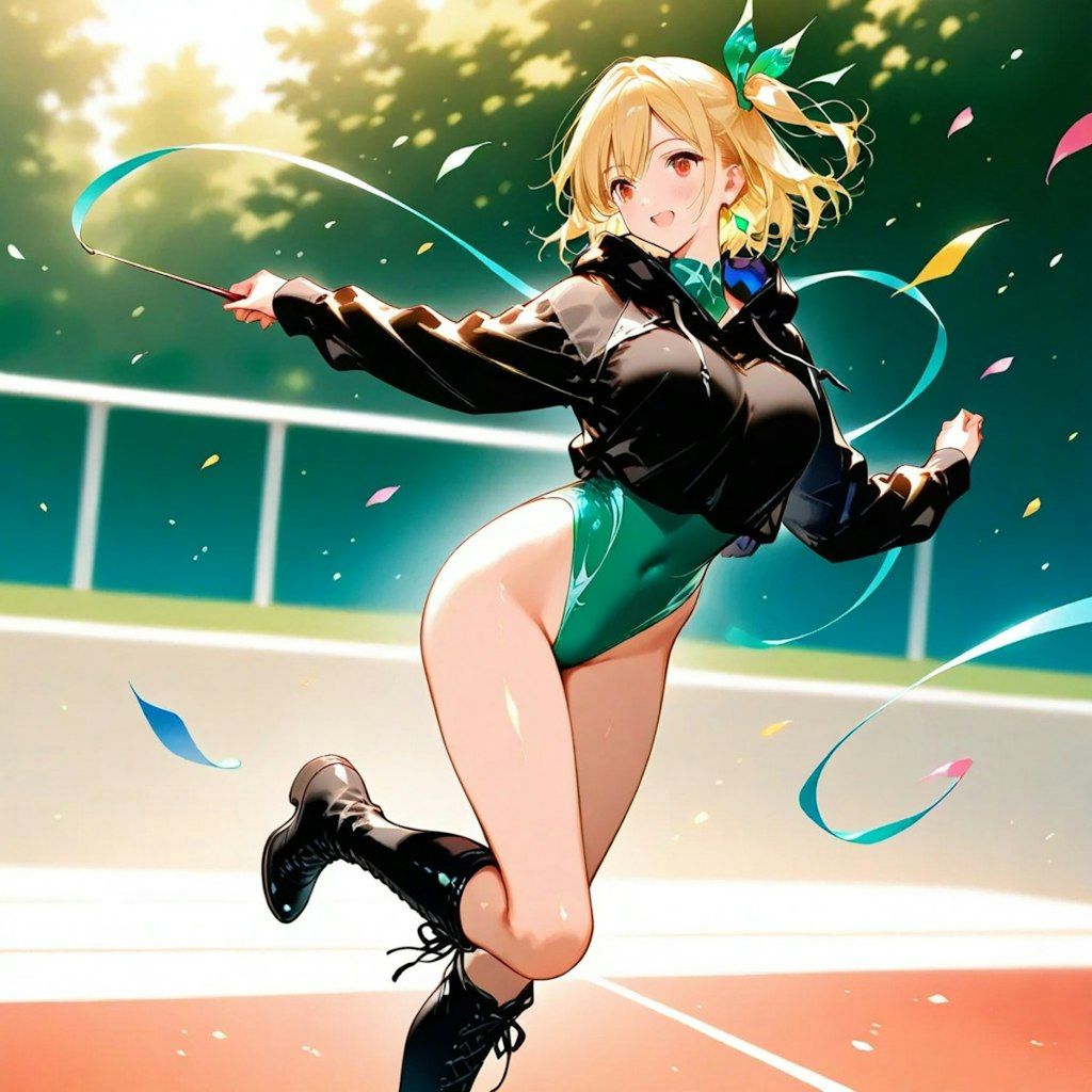金髪ショート新体操美少女