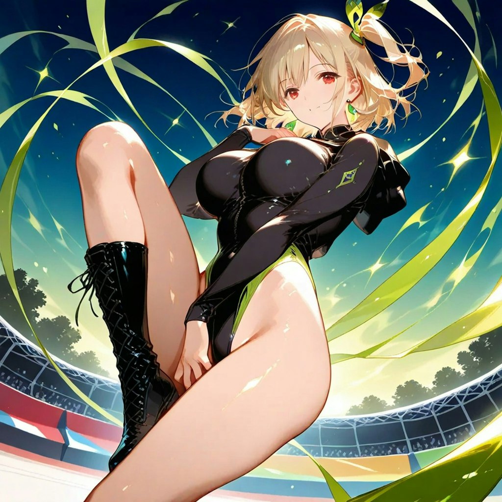 金髪ショート新体操美少女