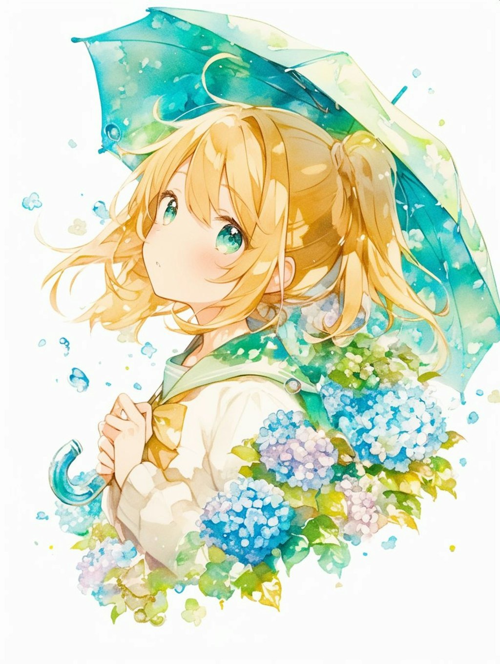 雨粒と女の子