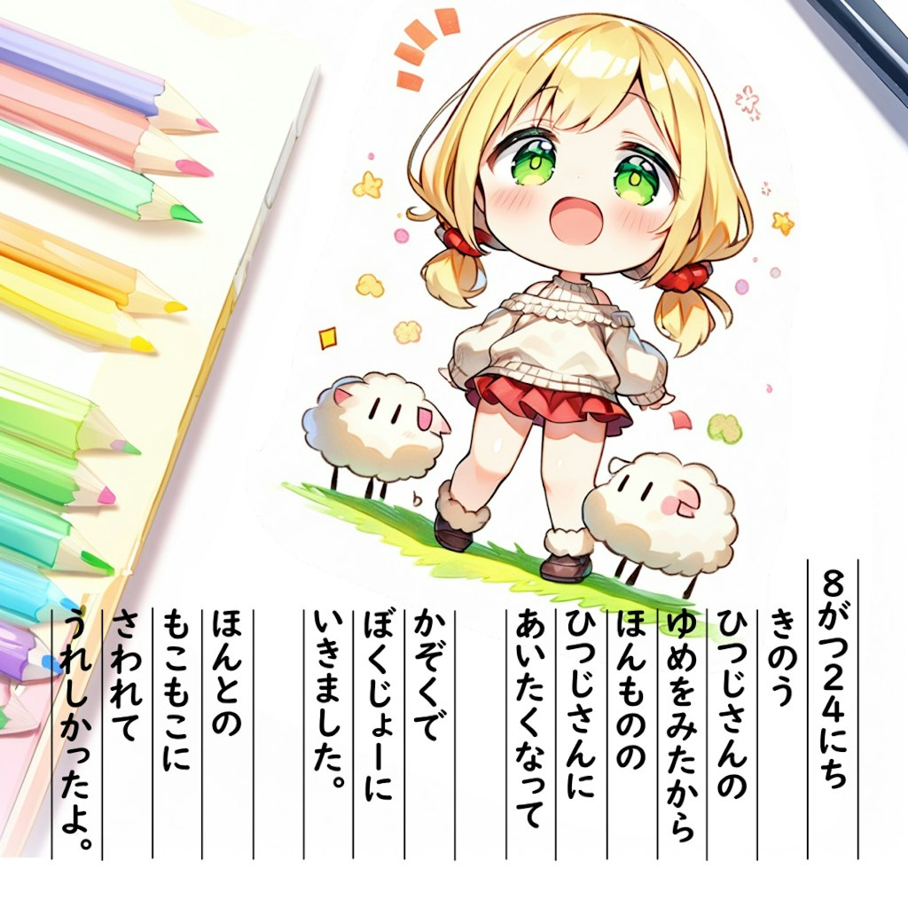 【絵日記】ひつじさんといっしょ♪