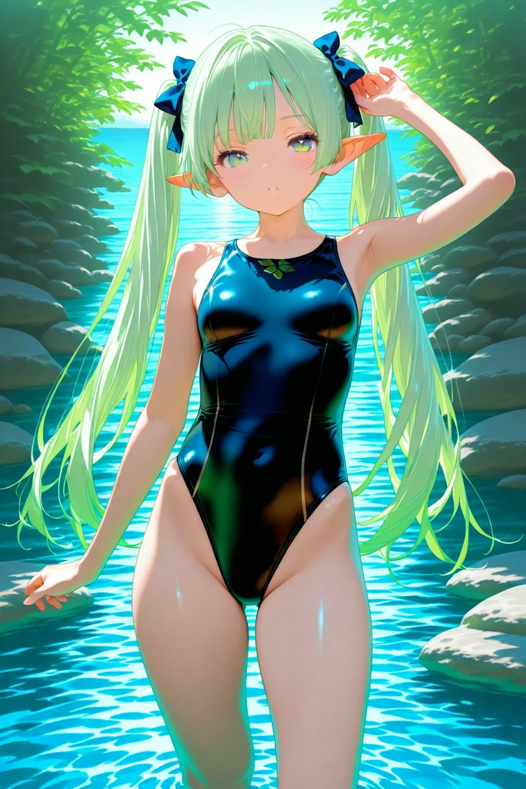 海に来たエルフ