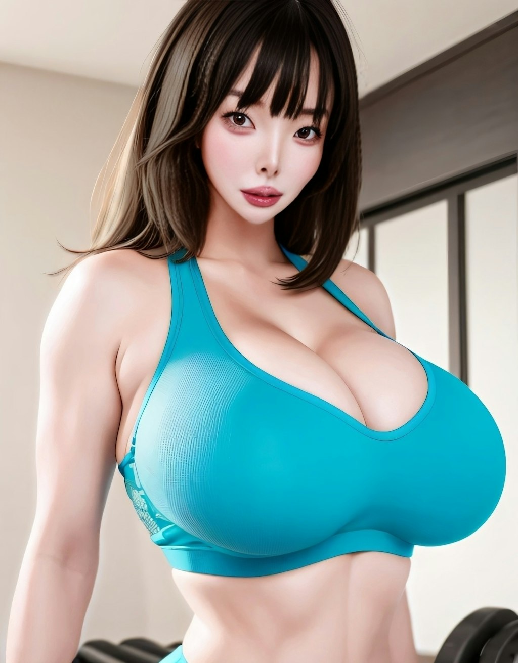 スポーツブラ 爆乳美女