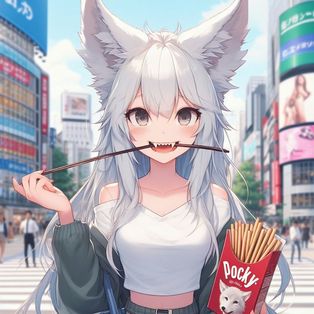 ポッキー🐺イラスト