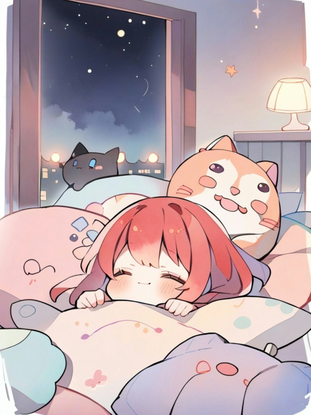 おやすみの赤髪ちゃん