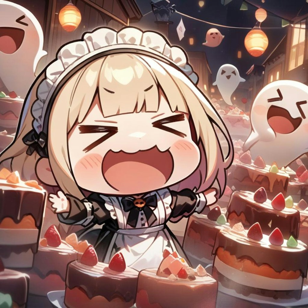 👻おケーキ天国だよ！🎂メイドちゃん！👻