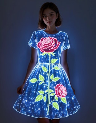 光るドレス