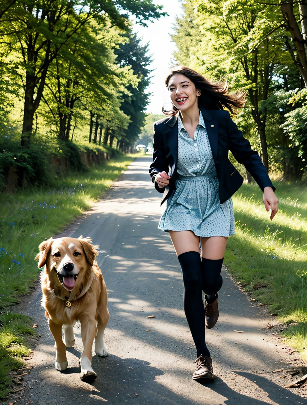 愛犬と遊ぶ