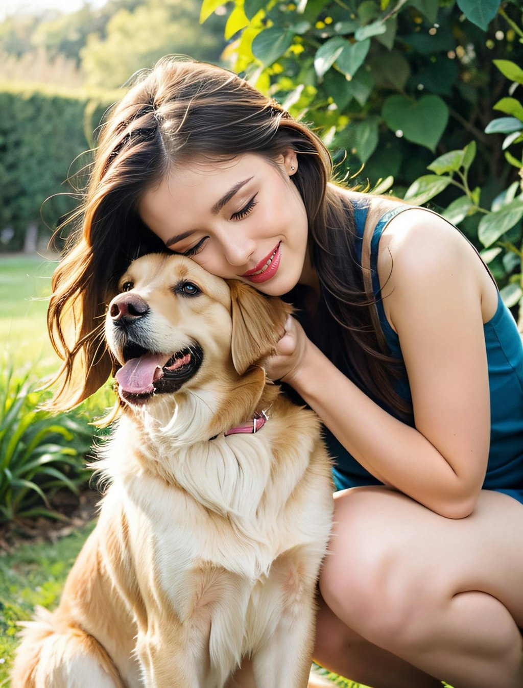 愛犬と遊ぶ