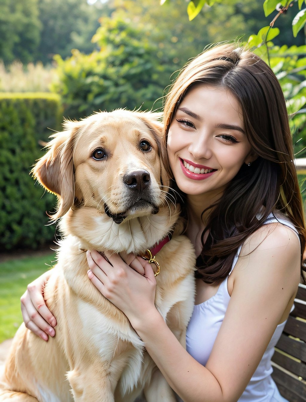 愛犬と遊ぶ