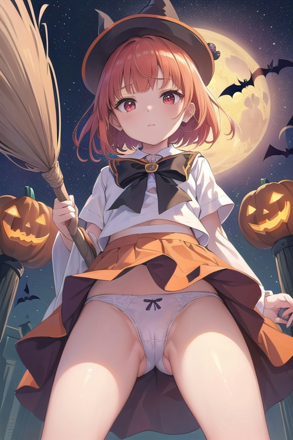 ハロウィンの女の娘4　微妙な違い5枚　　　　　　　　　　　　　　　箒折れちゃった・・・。