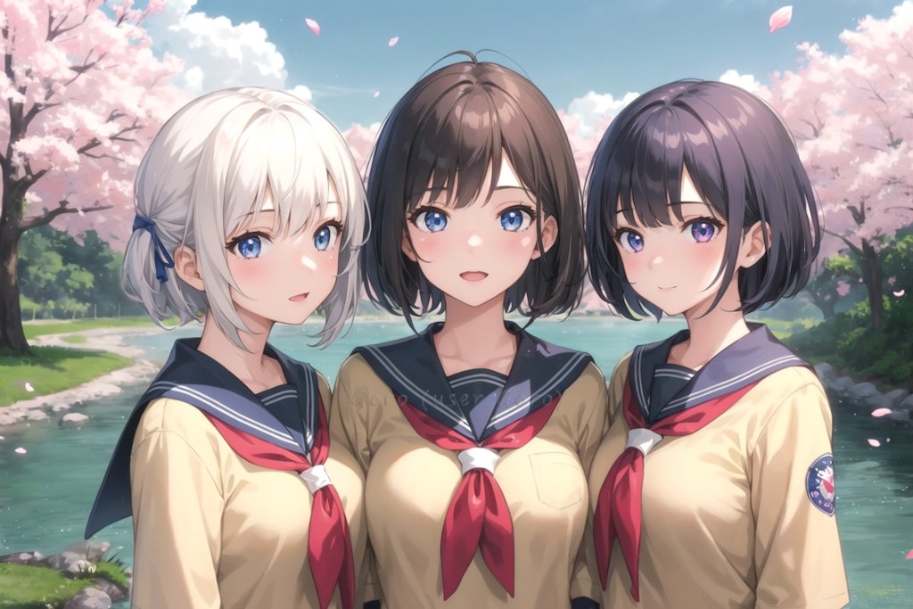 桜の前で2025
