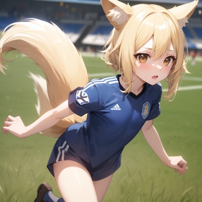 狐っ娘にサッカーを