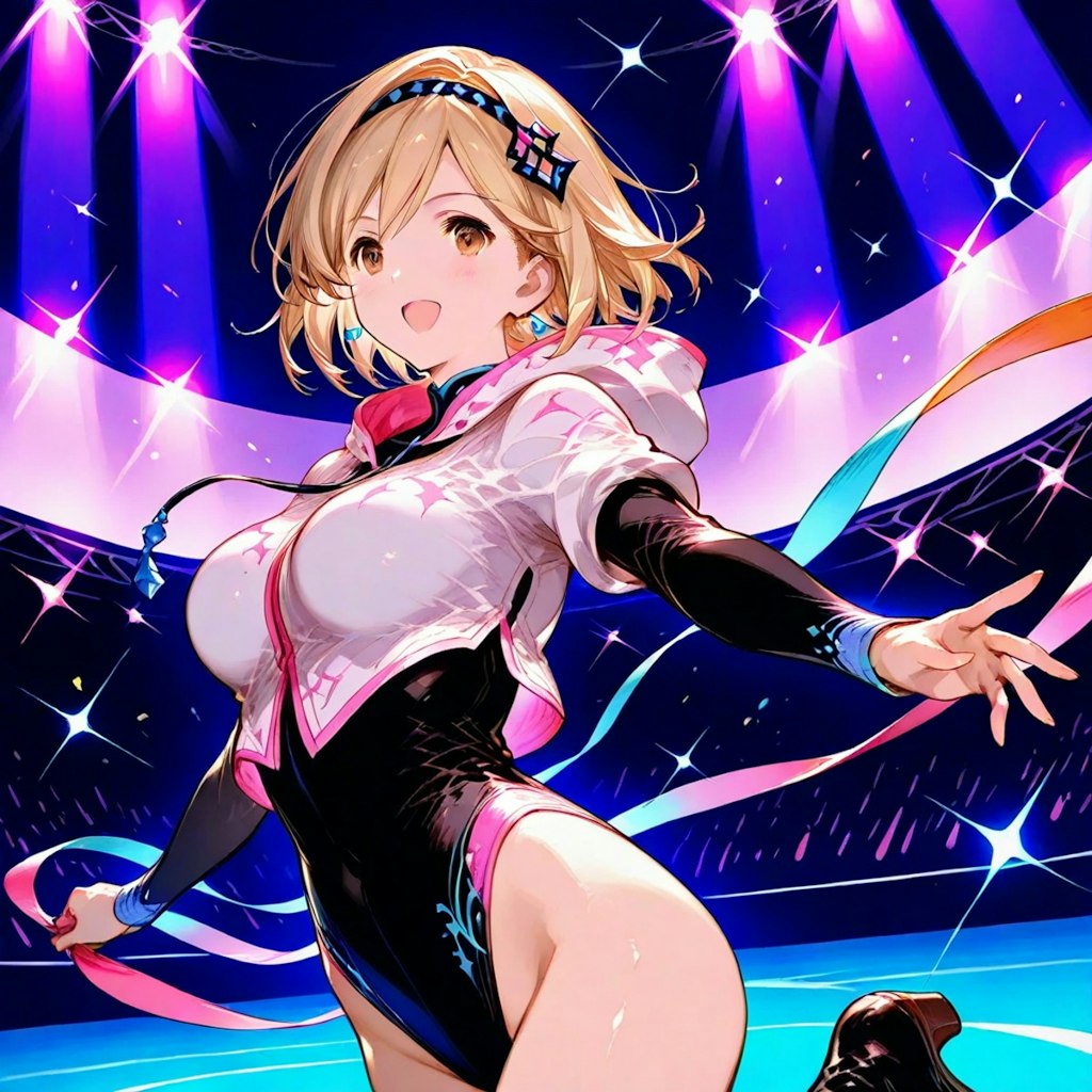 金髪ショート新体操美少女のジータちゃんと千束ちゃん