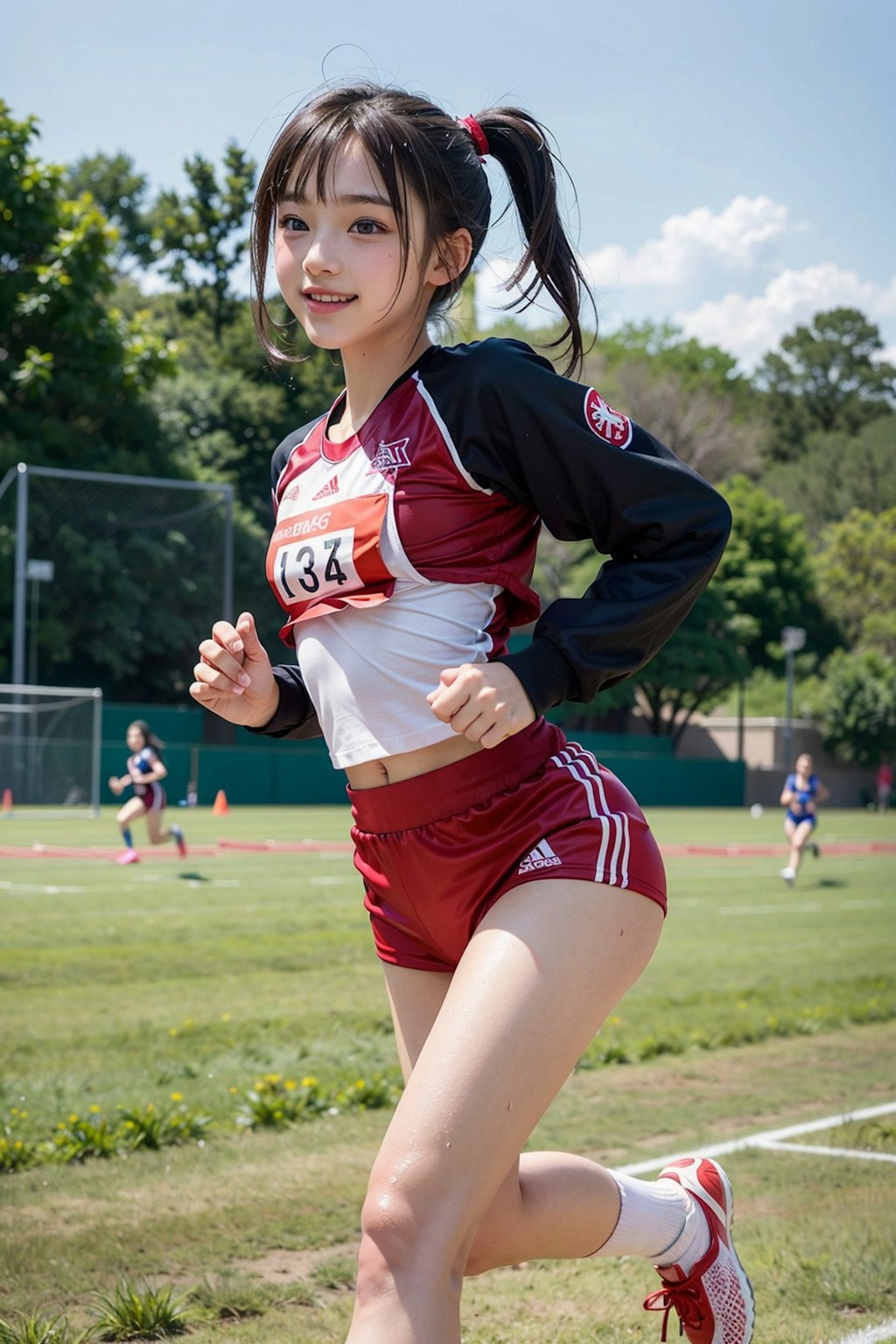 陸上女子ウォームアップ