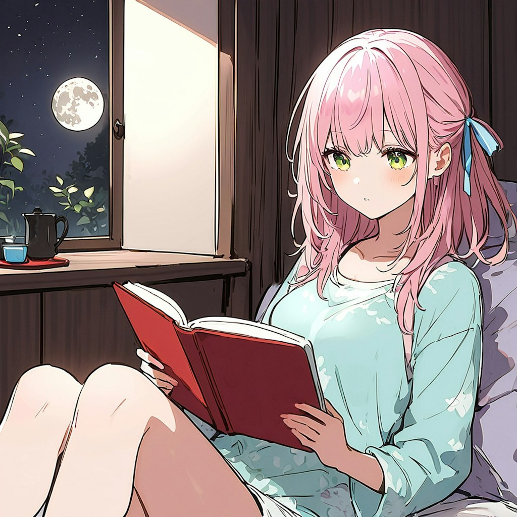 月夜に読書