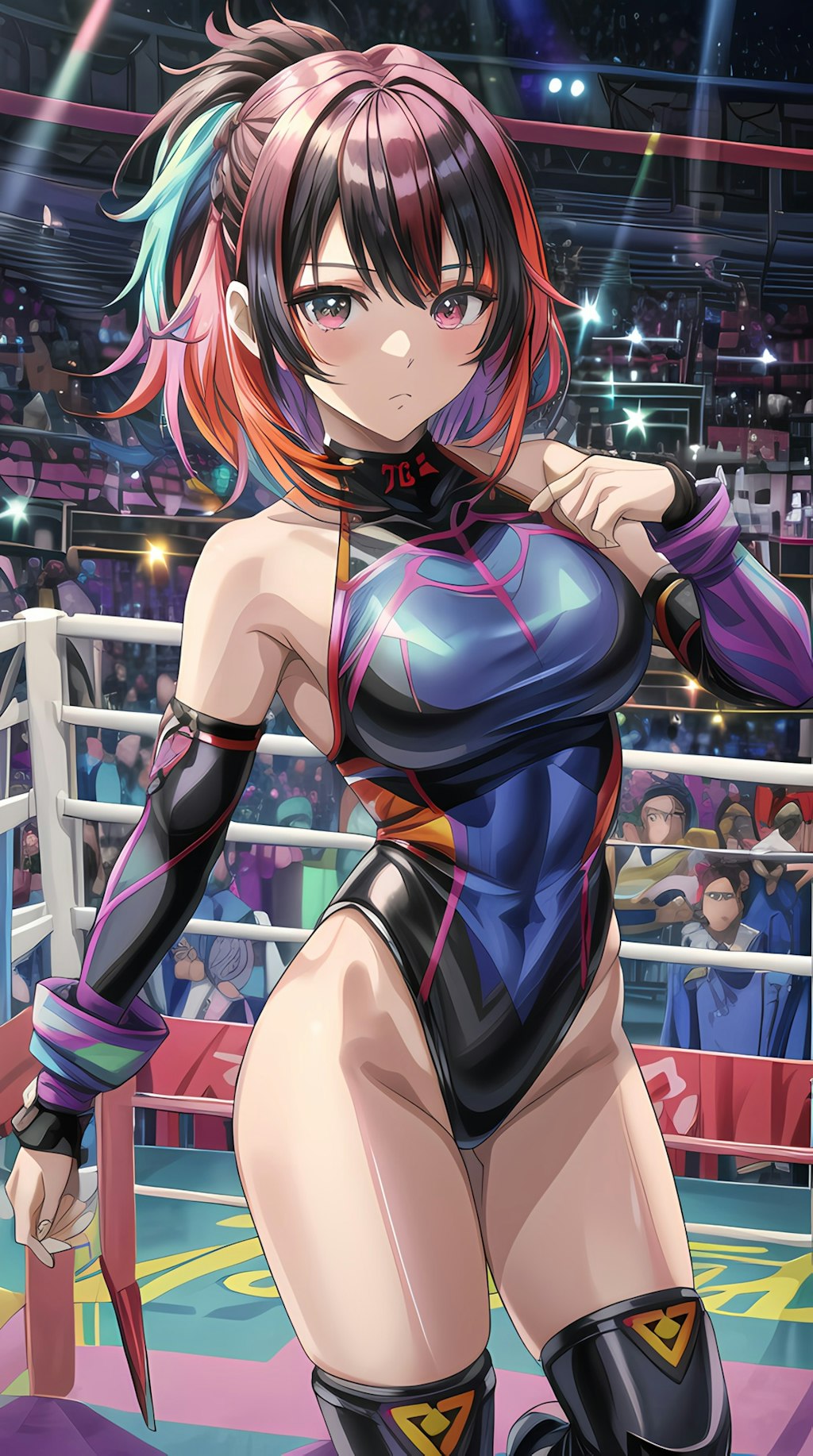 カラフルな女子プロレスラー