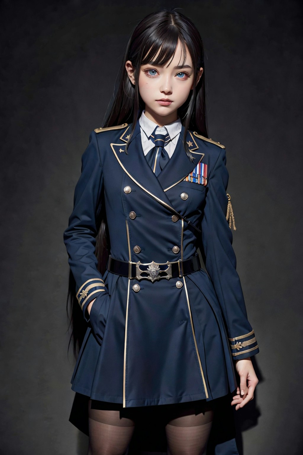 【画像12枚】軍服風制服少女