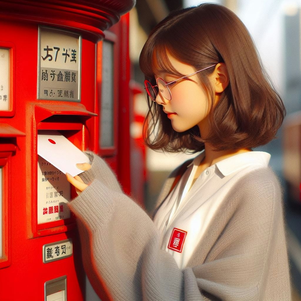 眼鏡女子 楓の年賀状