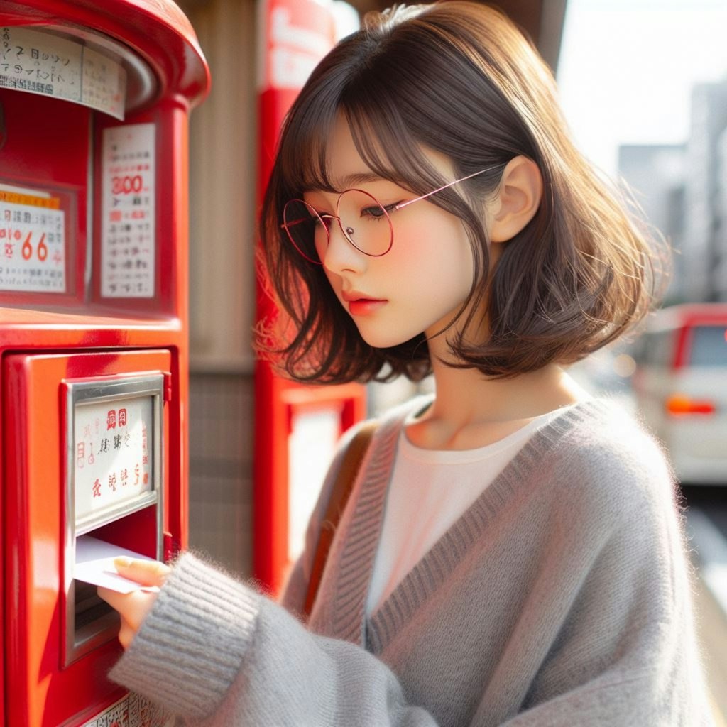 眼鏡女子 楓の年賀状