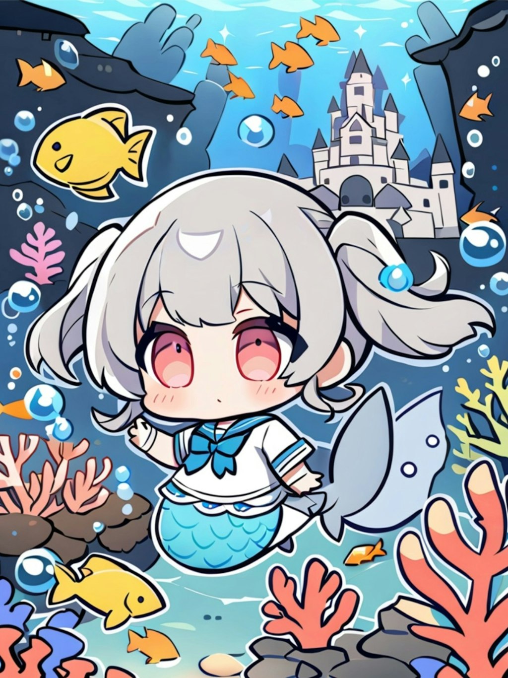 銀髪人魚ちゃん