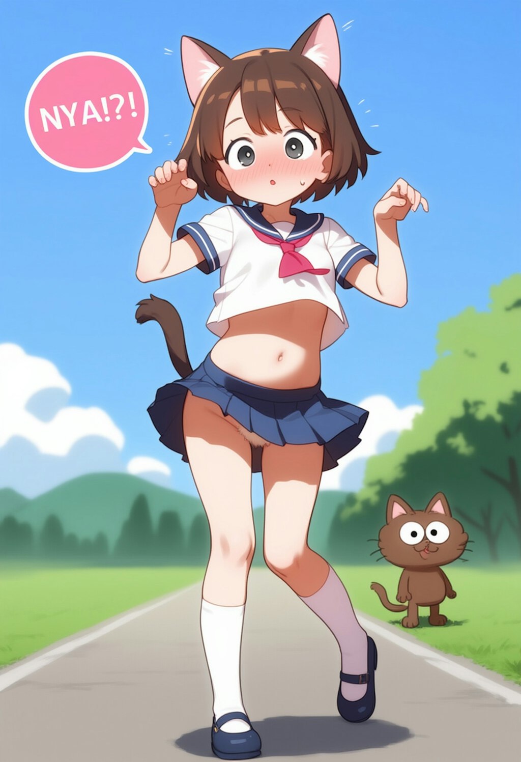 猫と入れ替わりかけている女の子