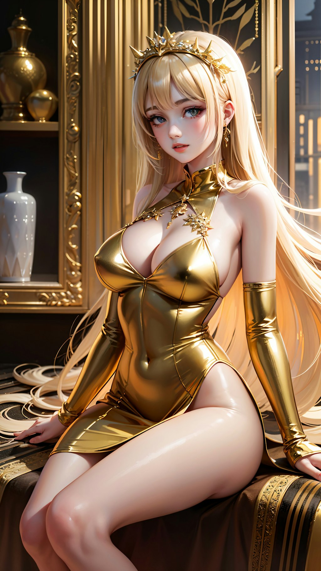ゴールドのドレス