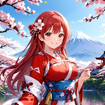 富士と桜と巫女さんと3　20240320