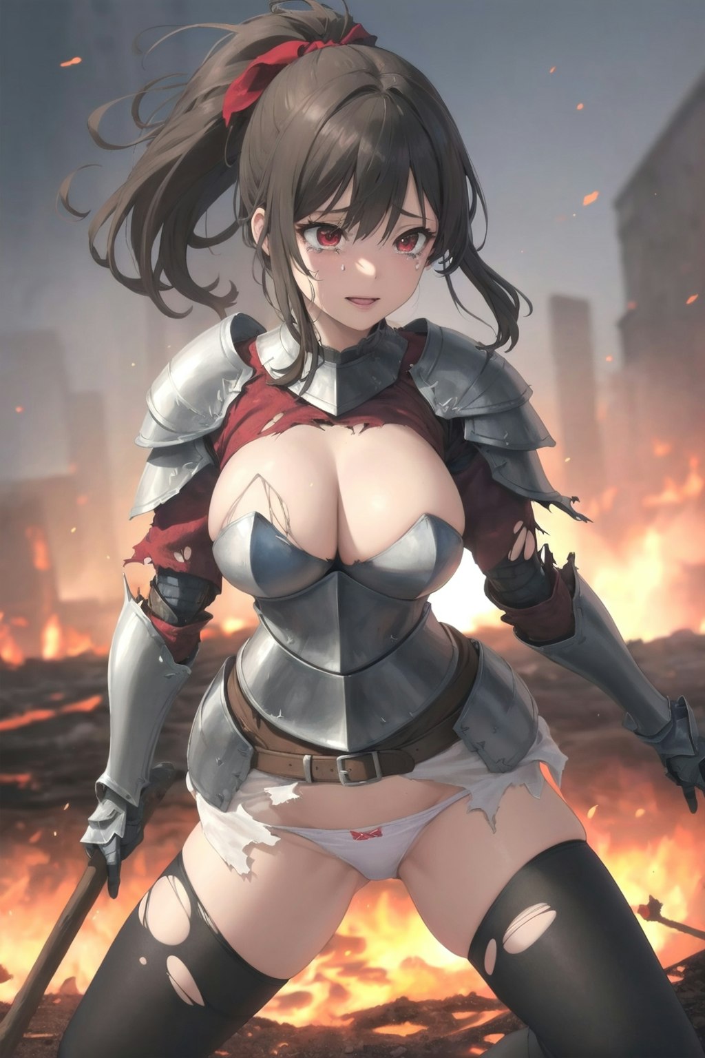 敗北した女戦士