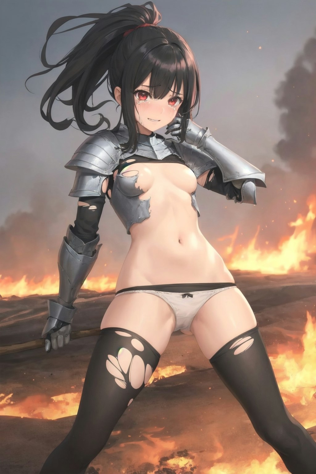 敗北した女戦士