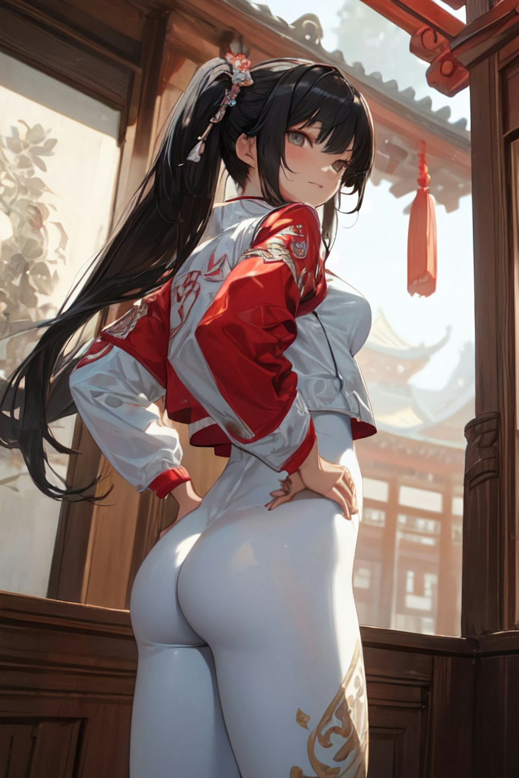 Chinese Twintails with Catsuit