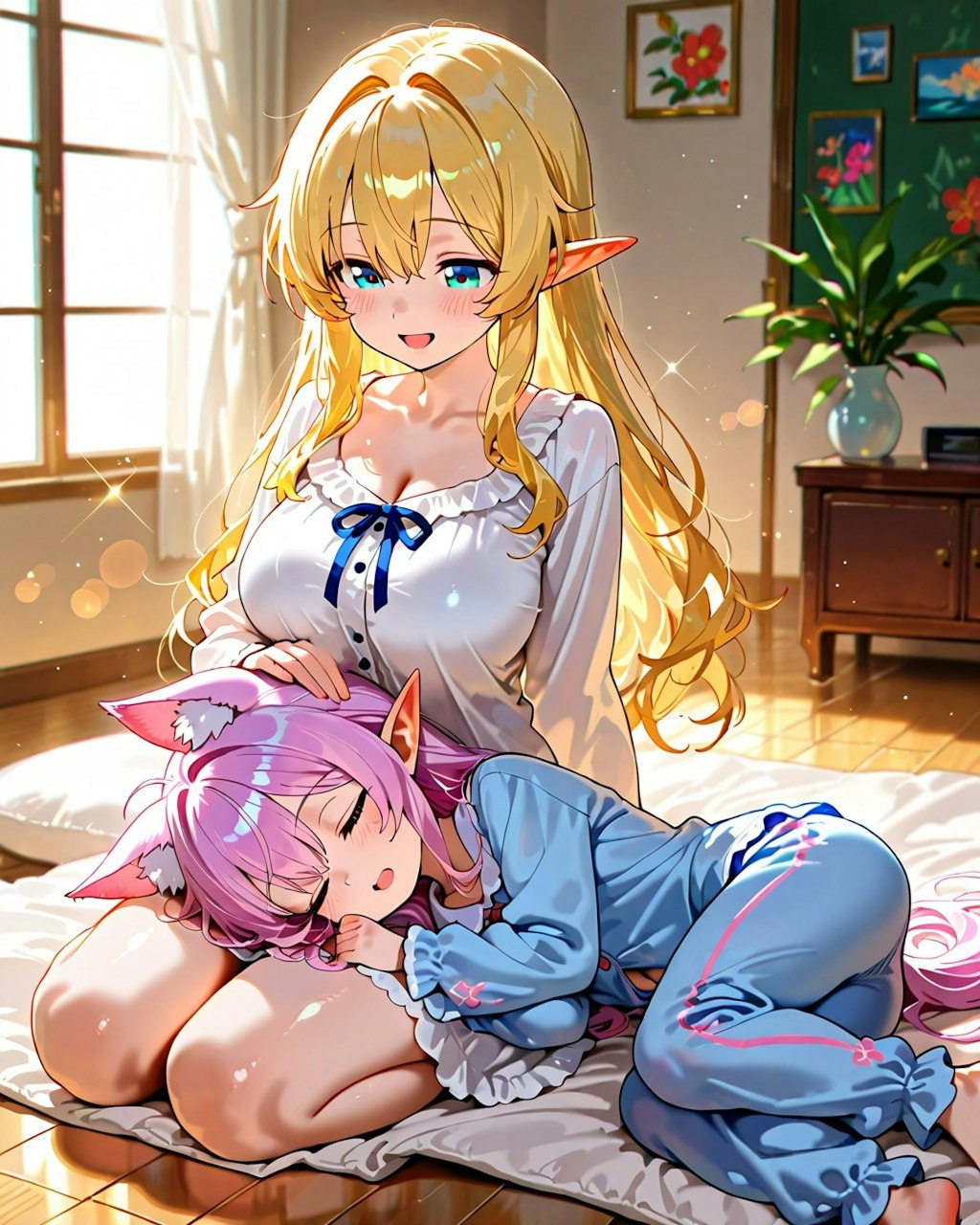 12枚）姉妹で膝枕